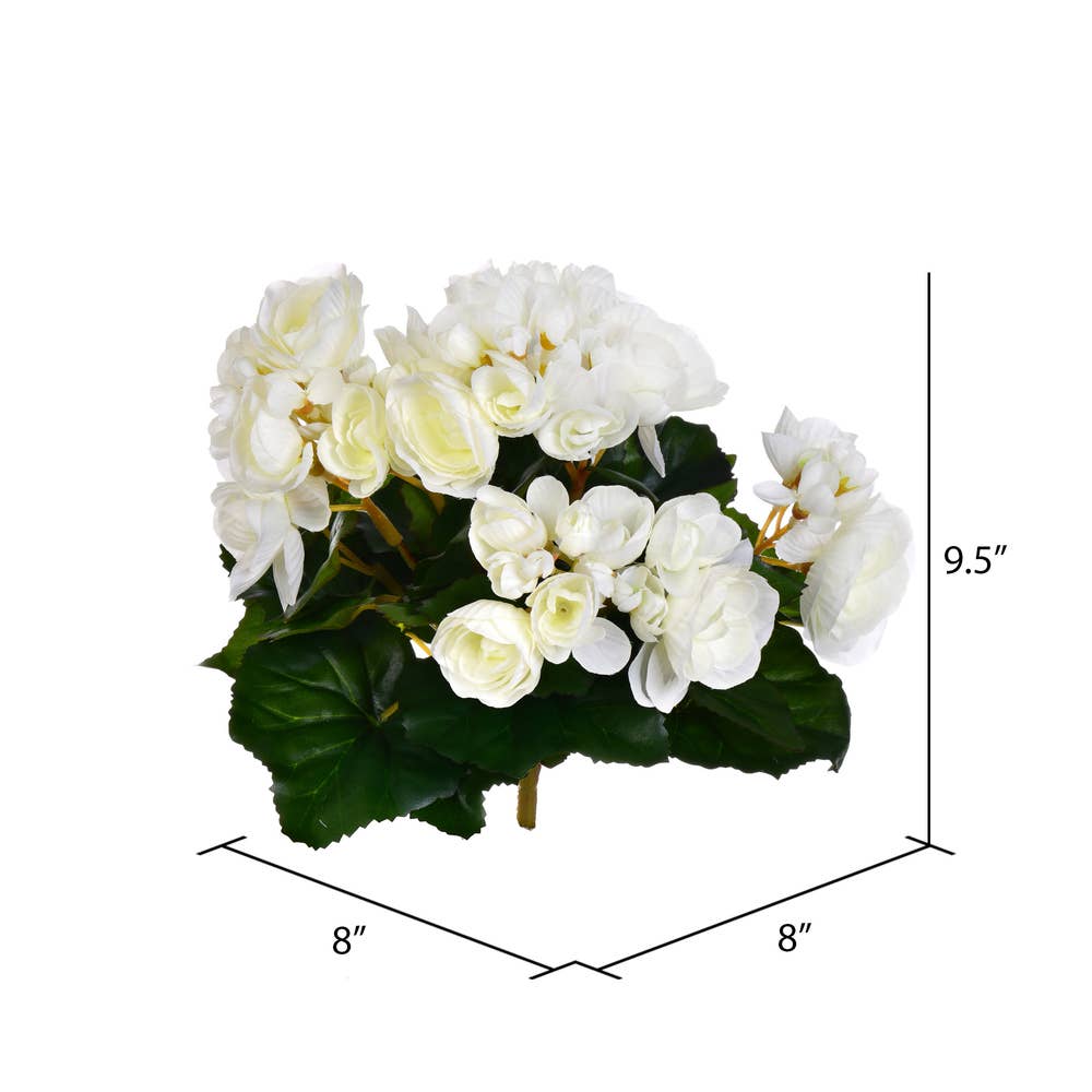 Vickerman 9.5" White Begonia Bush for wholesale on Faire1