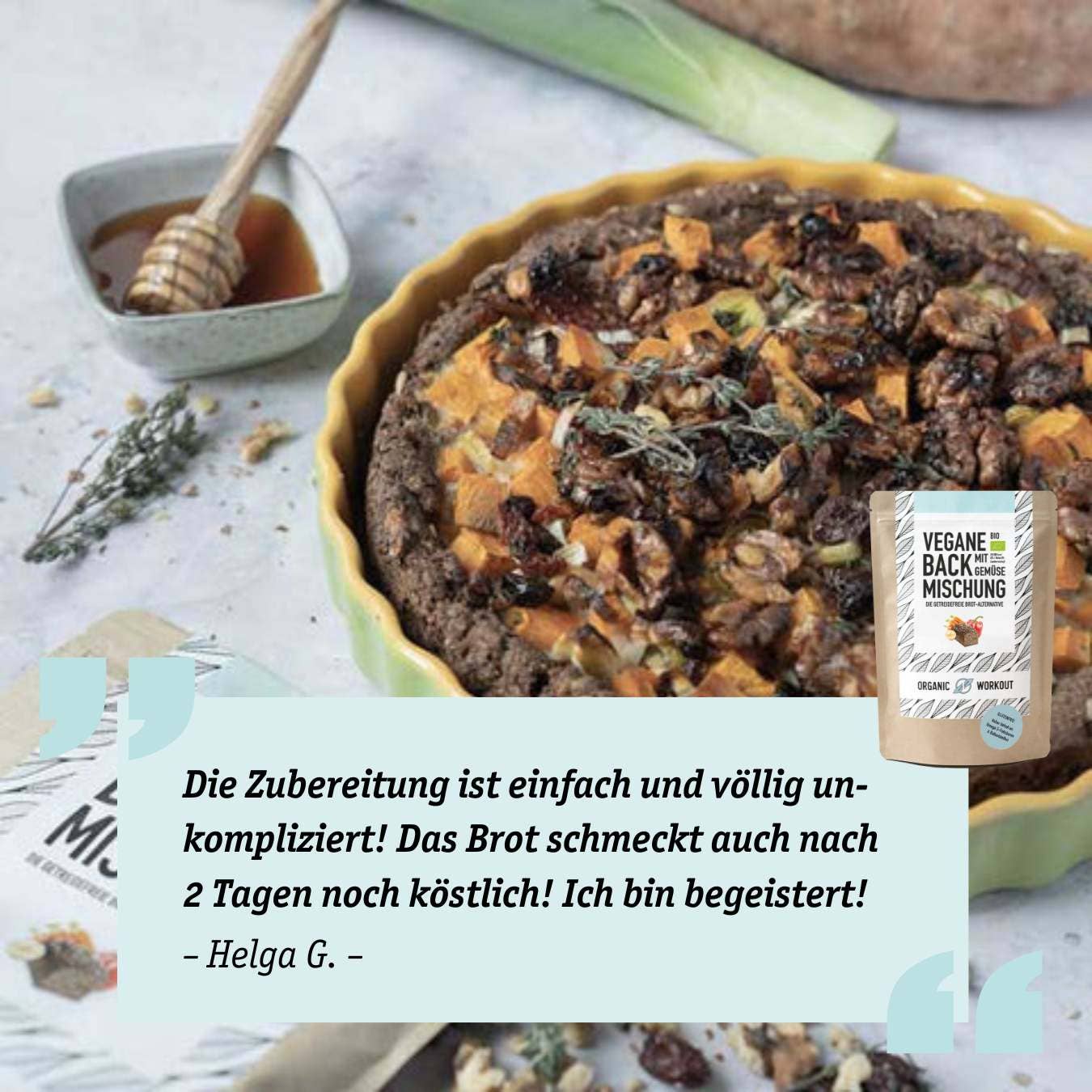 Organic Workout - Wholesale Bread Mix - Vegan organic baking mix with vegetables, the protein-rich, lower-carb* bread alternative4