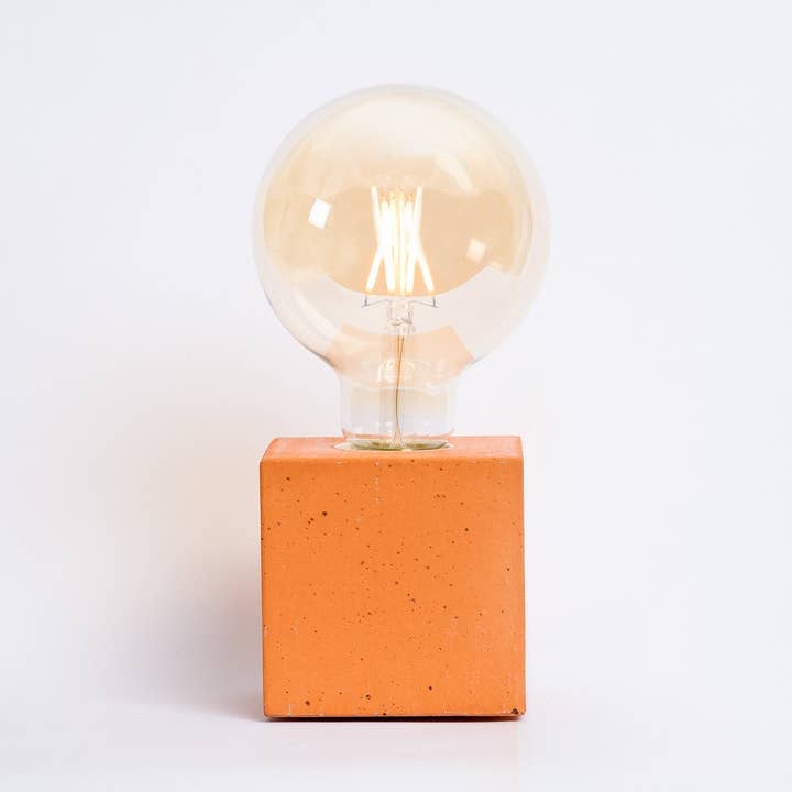 Lampe Cube - Béton Orange pour la vente par Junny