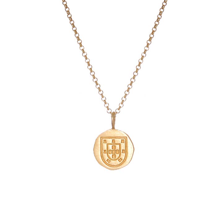 Necklace Escudo in Gold Plated Silver for wholesale by PORTUGAL JEWELS