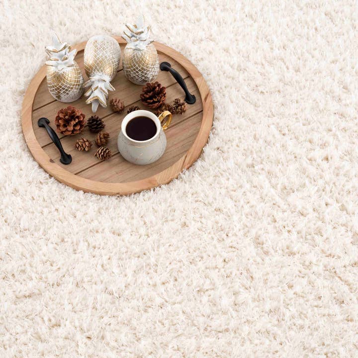 Hauteloom - Wholesale Area Rug - Faina Solid Cream Shag Rug Washable15
