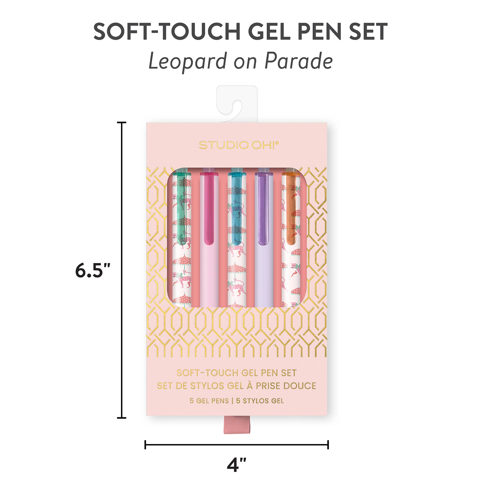 Studio Oh! - Wholesale Pen - Leopard on Parade Soft-Touch Gel Pen Set3