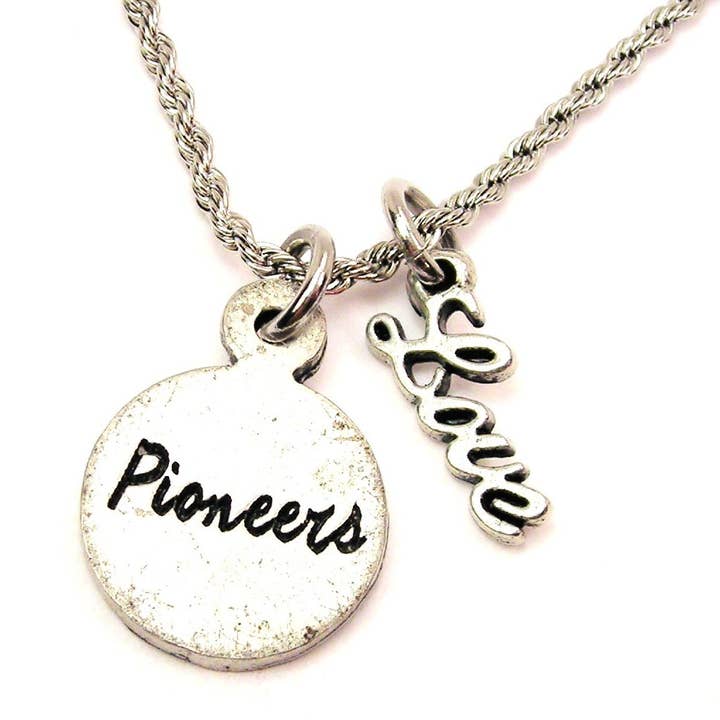 Pioneers Sharks Collier corde 20" avec mascottes d'accent d'amour pour la vente par Chubby Chico Charms