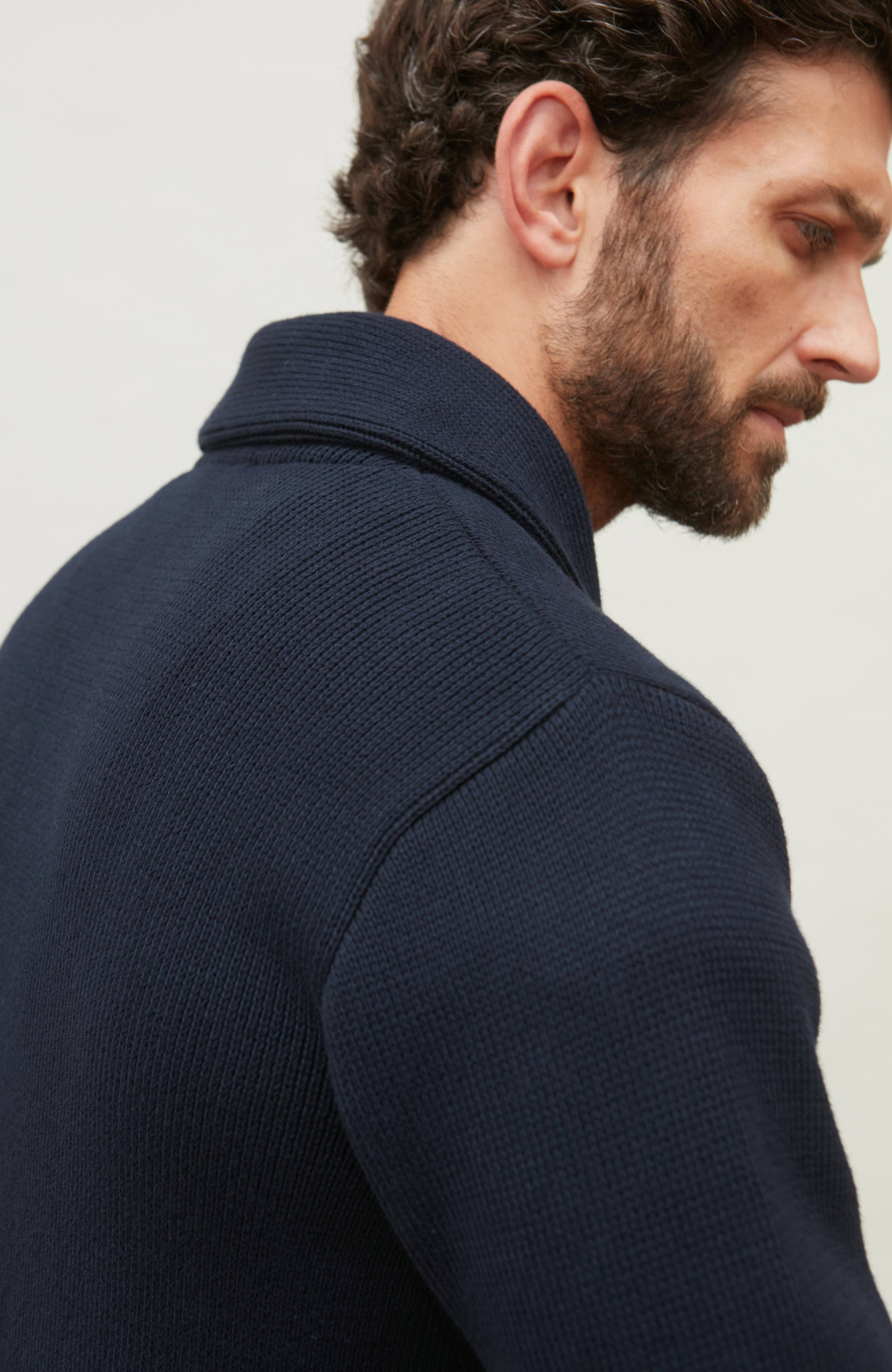 Paul James Knitwear – wholesale Kofta - Herr – Mens Midweight 100% Bomull Sjal Krage Cardigan7