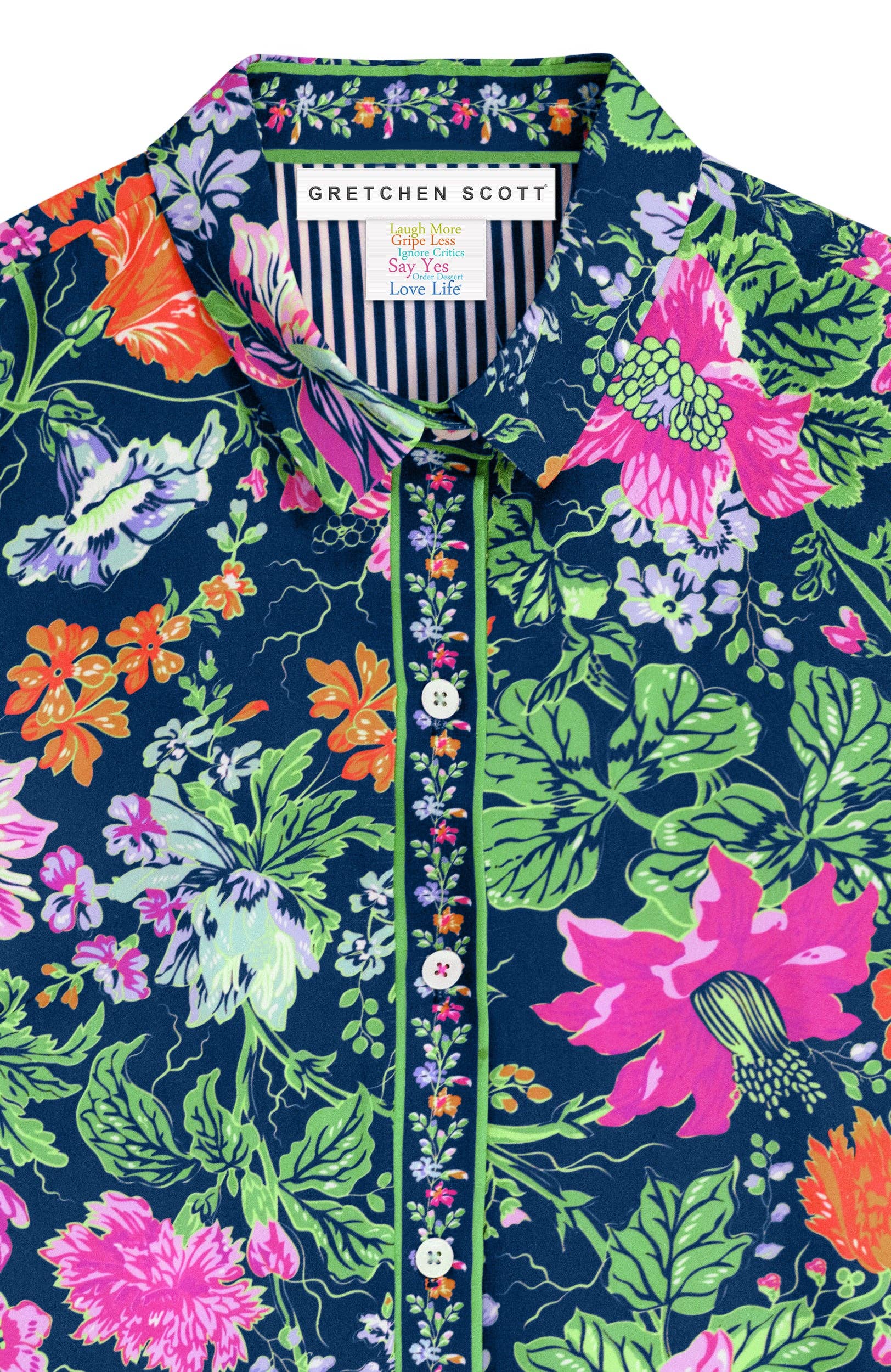 Gretchen Scott LLC - Wholesale Button Down Shirt - Women's - Boyfriend Shirt - English Garden19