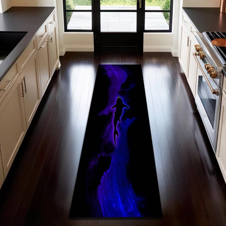 Hajløber Tæppe: Havbølge Print, Havliv Gang Dekoration for engroshandel hos Rugendary Trade LLC