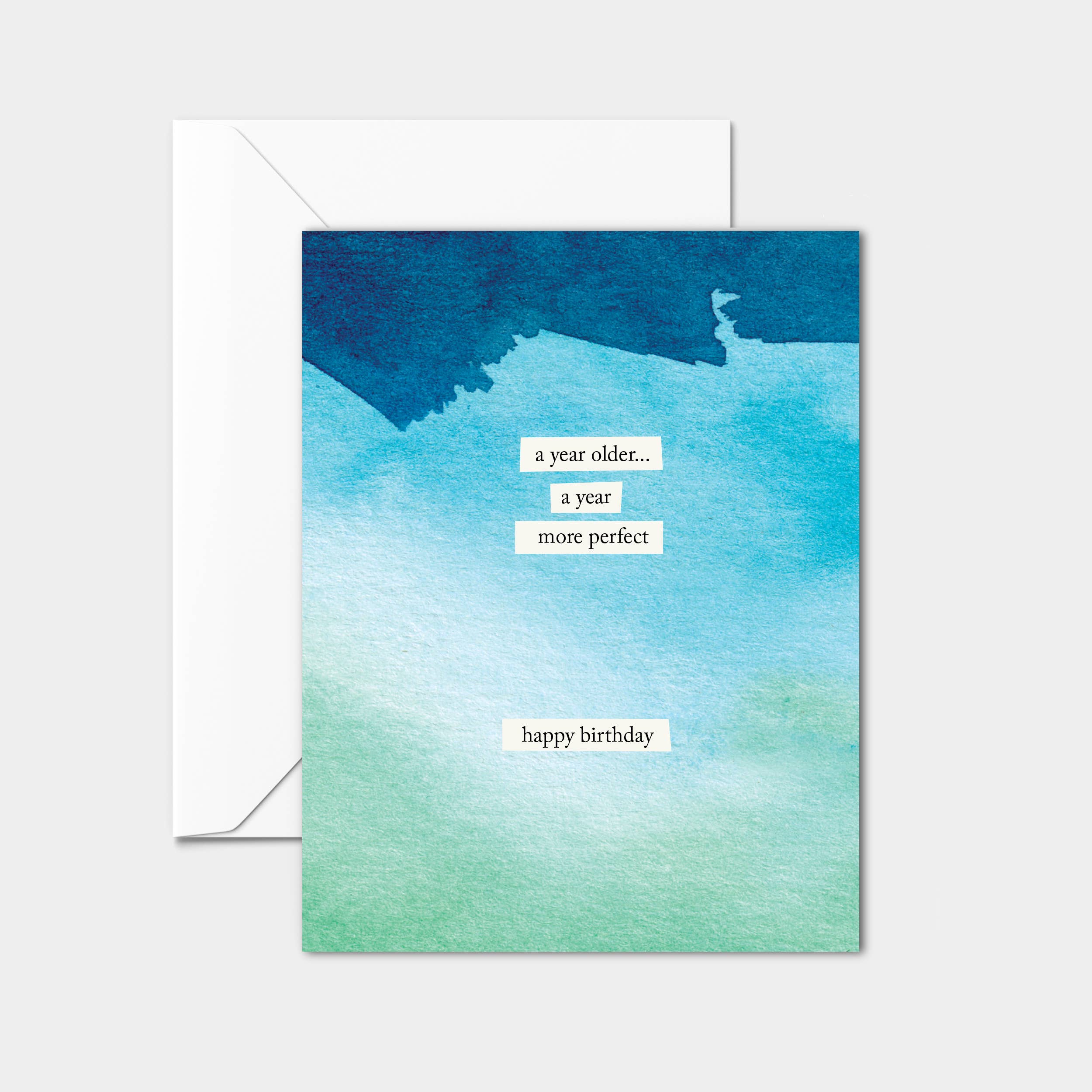 Merle Works - Vente Cartes d'anniversaire - Carte de vœux d'anniversaire « Un an plus tard... plus parfaite »1