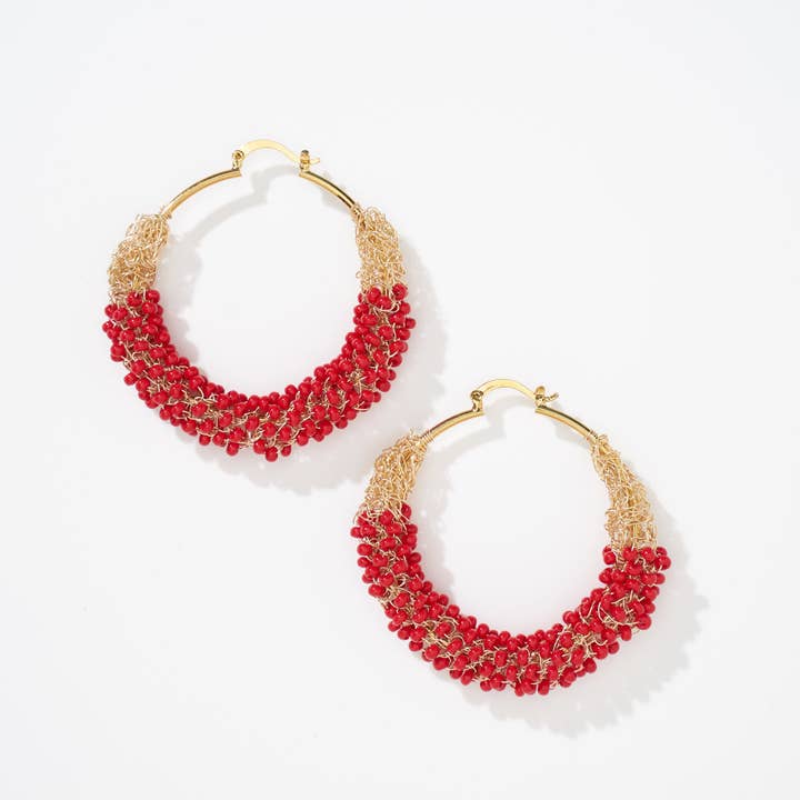 Beaded Hoop Earrings for wholesale by Misty Jane Jewelry