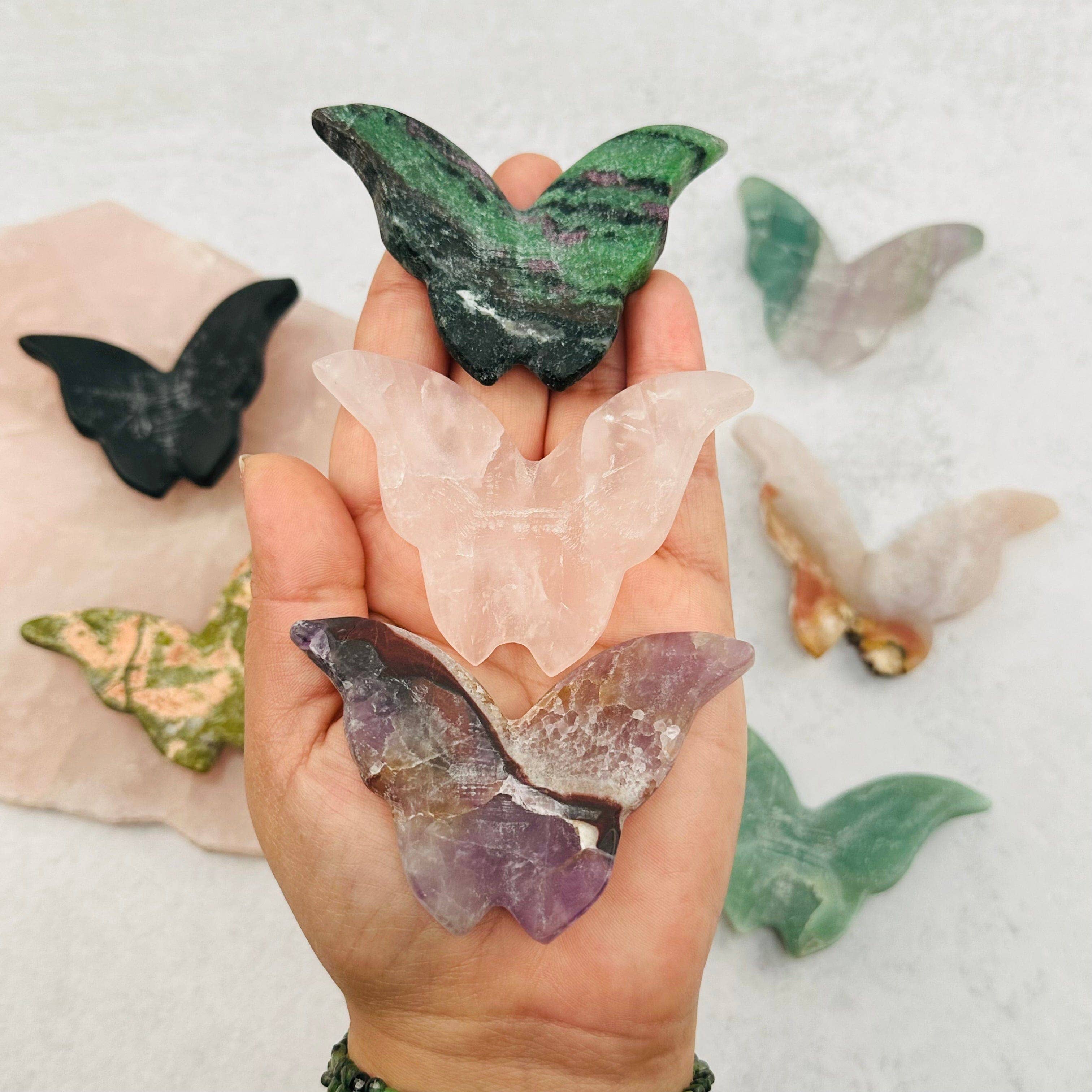 Rock Paradise - Wholesale Spiritual Stone/Crystal - 3D Gemstone Carved Crystal Butterfly - YOU CHOOSE STONE9