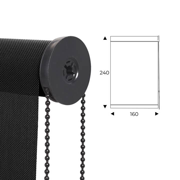 cortina enrollable 160cm x largo negro para venta al por mayor de Rocada Spain