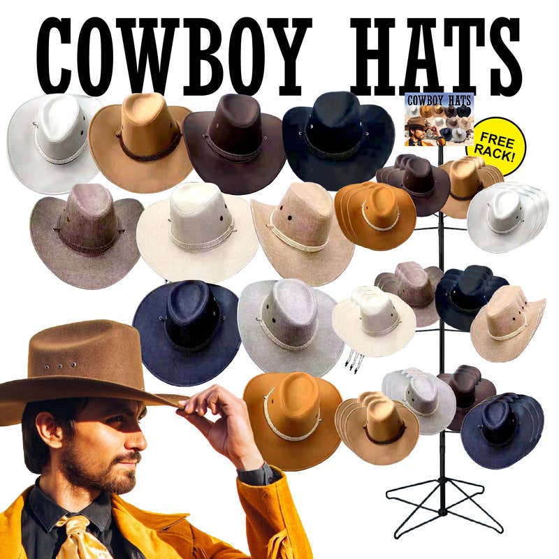 Deluxe Import Trading - Vente Porte-chapeaux - Présentoir de 72 chapeaux de cow-boy0