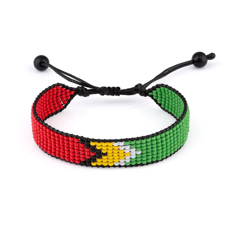 Pulseira Bandeira da Guiana, Ajustável, Pulseira de Corda Estilo Boho para Mulher, Homem, Corda de Fio por atacado de Fahari Luxury