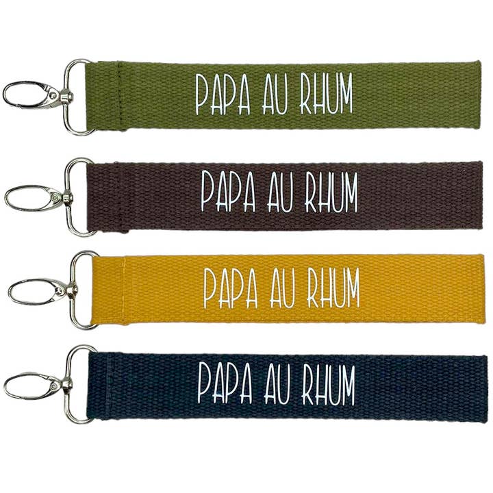 Emmanuel Création - Wholesale Keychain - Men's - Strap key ring, “Papa au Rhum”