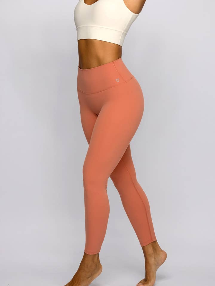 Leggings Luxana - Rosa Coral por atacado de PHUTURE