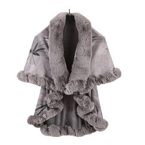 Senhora Faux Fur Winter Cape por atacado de Nima Accessories Inc