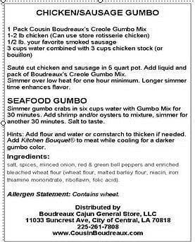 Cousin Boudreaux's Cajun Foods - Wholesale Dried Spice Mix - Cousin Boudreaux's Creole Gumbo Mix3