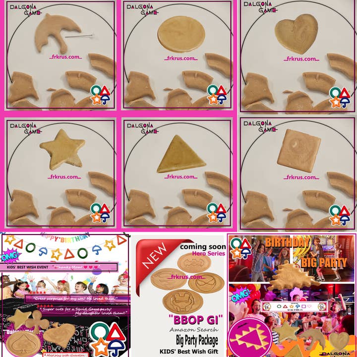 FRKRUS - Wholesale Cookie - Korean Dalgona Squid Sugar Cookie Challenge Box (6 Symbol)2