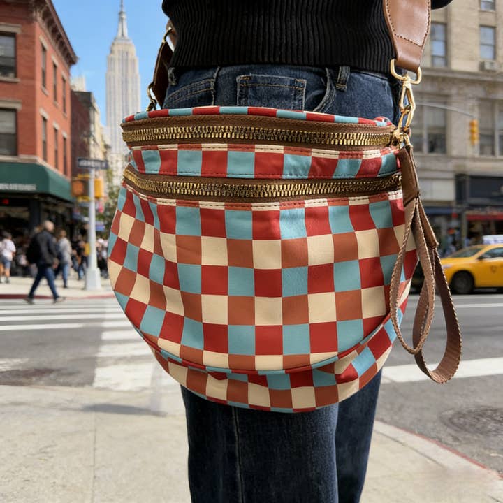 Print Leopard Checkered Bum Bag Crossbody for wholesale by MKS America