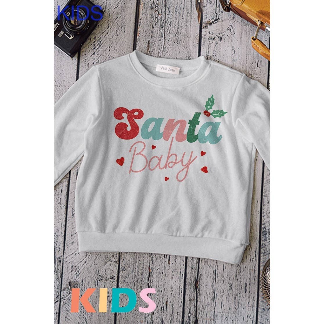 Phil Love - Wholesale Sweatshirt - Kids - Kids Santa baby print Soft Sweatshirt4