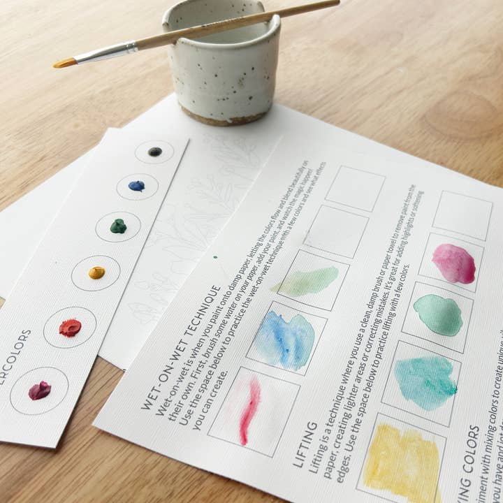 Breathe People - Wholesale DIY Craft Kit - All-In-One Beginner Watercolor Kit - Wildflowers