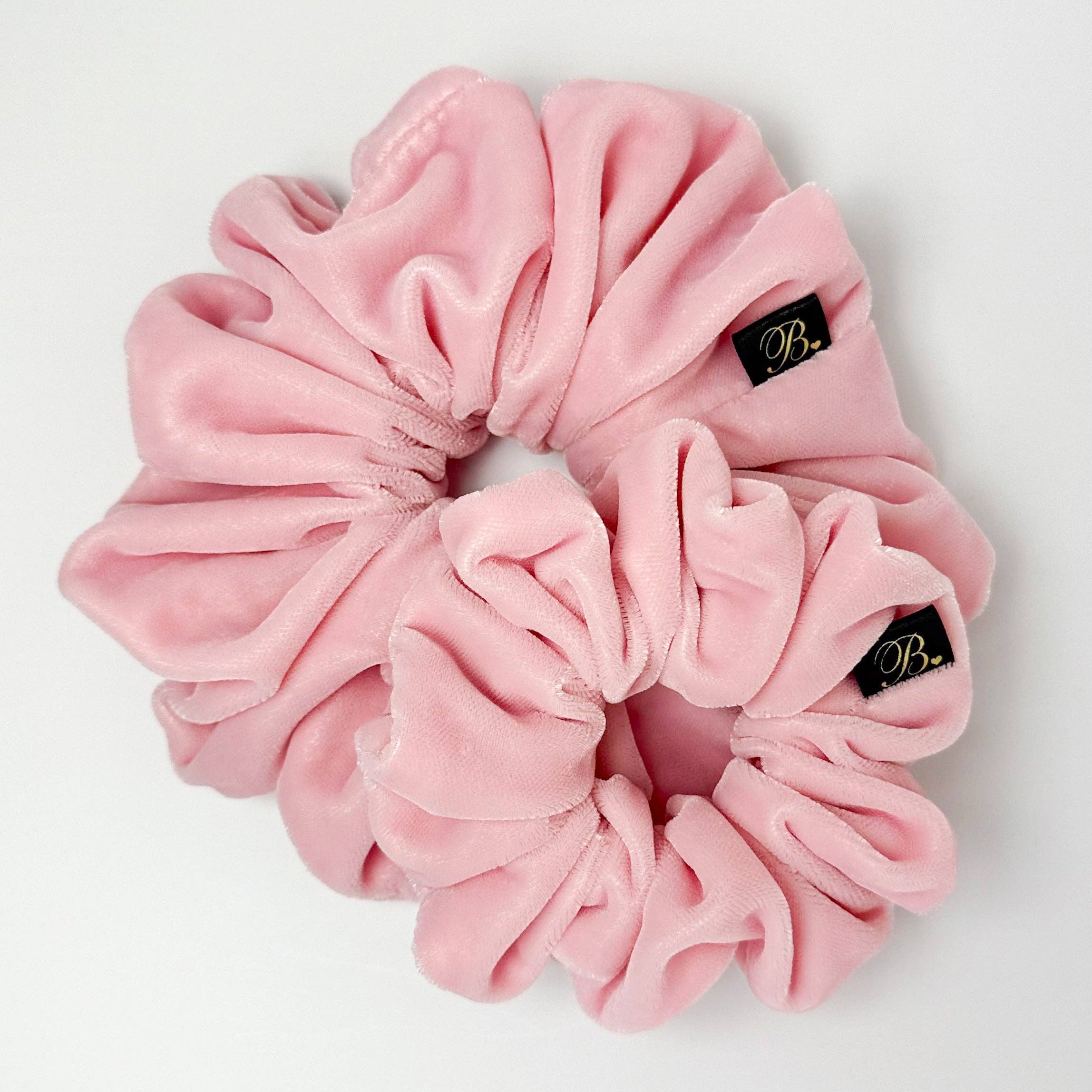 B. LUVV & CO. - Wholesale Scrunchie - Women's - Plush Velvet Scrunchie in Pink Cloud1