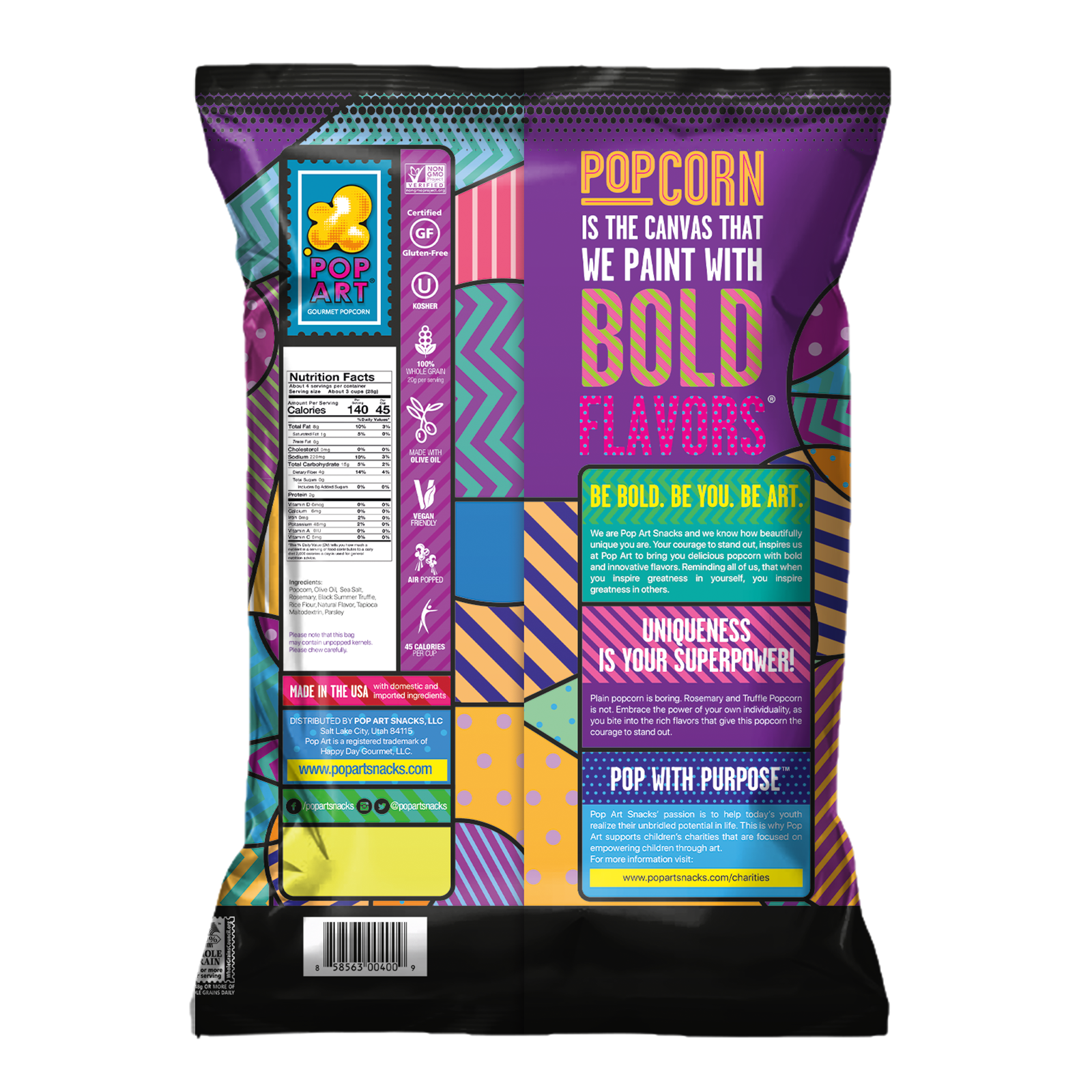 Pop Art Snacks - Wholesale Popcorn - Rosemary Truffle Popcorn1