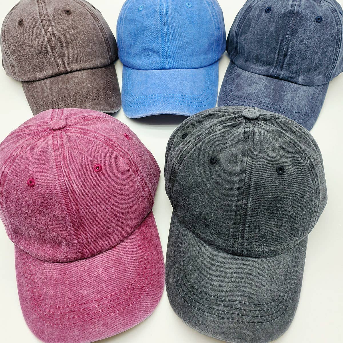 ACCITY - Wholesale Baseball Cap - Women's - Summer Washed Solid Baseball Cap, Sun Hat CWAH20627