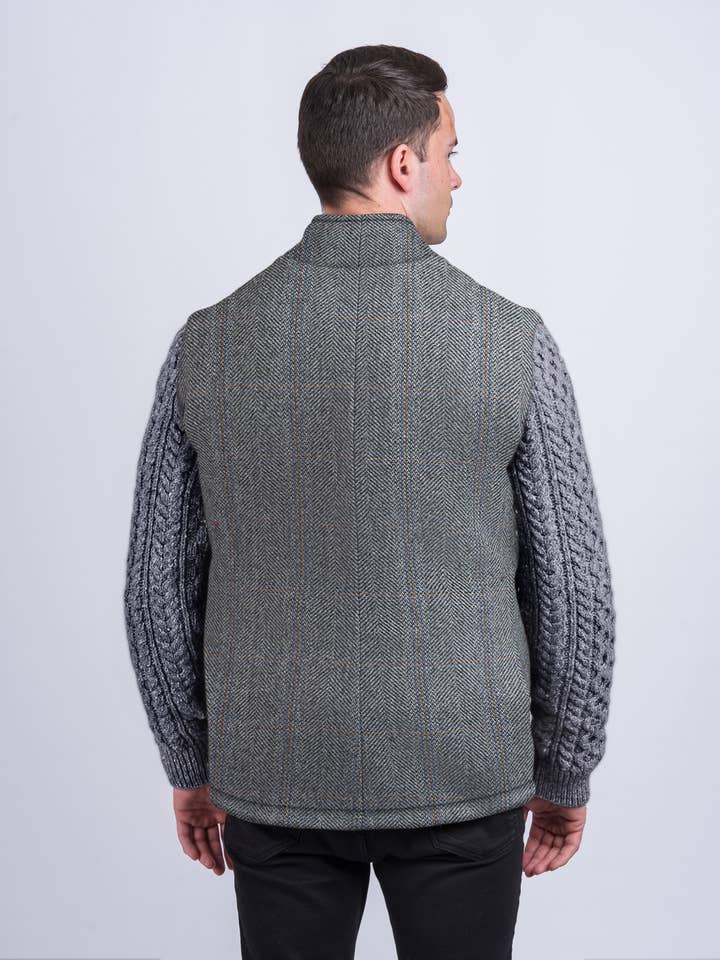 Grey Hunting Shackleton Jacket Navy Marl Cable Knit Sleeve for wholesale on Faire3