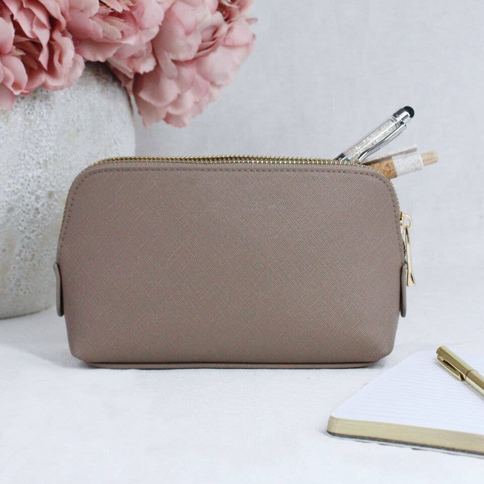 eBuyGB Craft Blanks – wholesale Make-up/cosmetic bag – Medium Saffiano Fine PU Leather Zipped Cosmetic Makeup Bag1