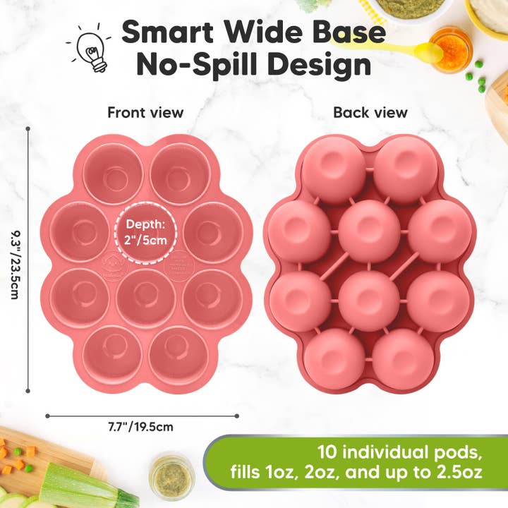 Blossom 2oz x 10 Pods Prep Silicone Baby Food Freezer Tray with Lid for wholesale on Faire1