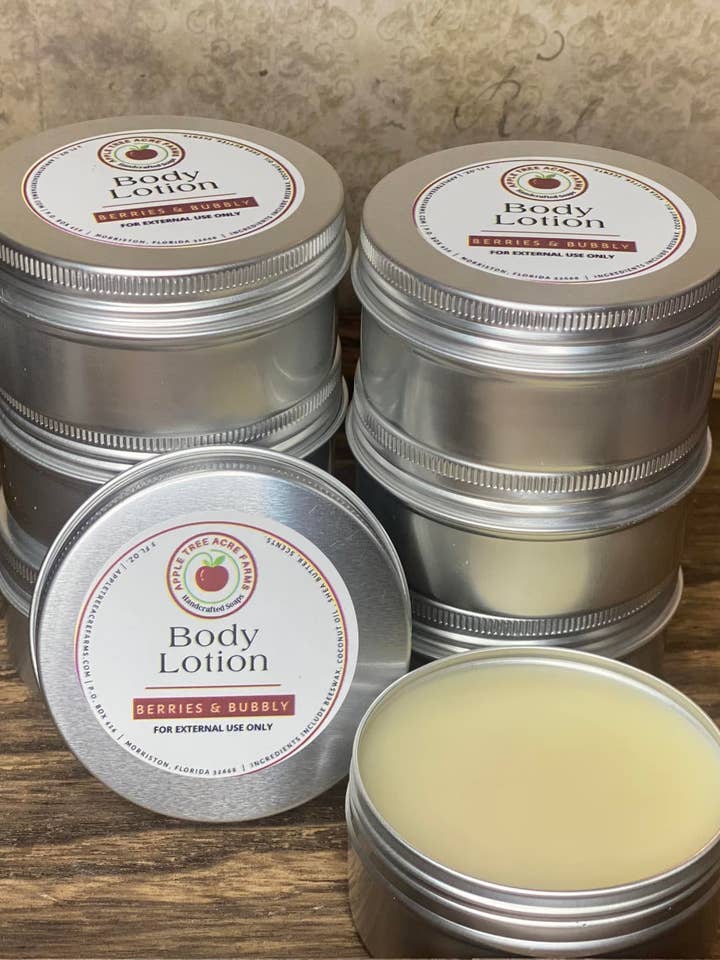 Berries & Bubbly Lotion Bar for wholesale by Apple Tree Acre Farms