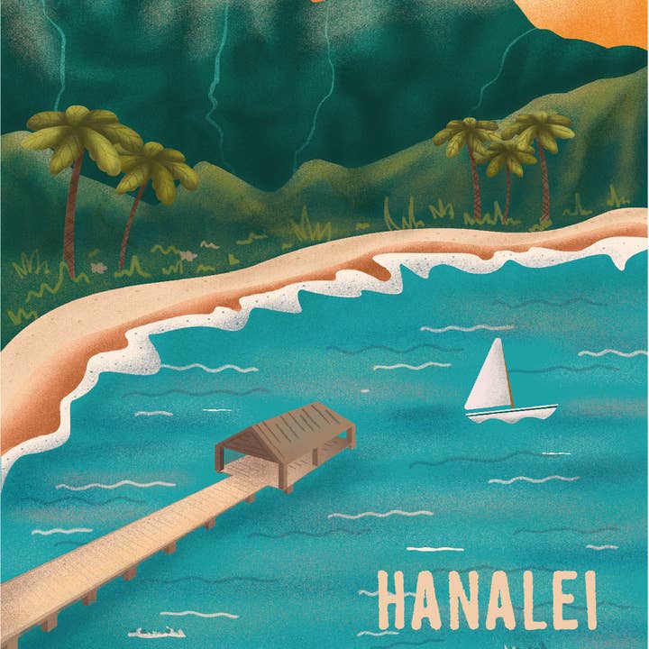 WHIRLED PLANET - Wholesale Postcard - Hanalei Sail Wood Postcard • Made in Hawaii • Kauai Souvenir