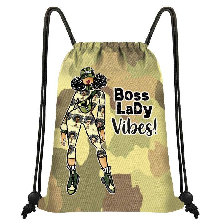Sac à dos à cordon Boss Lady Vibes ! pour la vente par Shades of Color, LLC