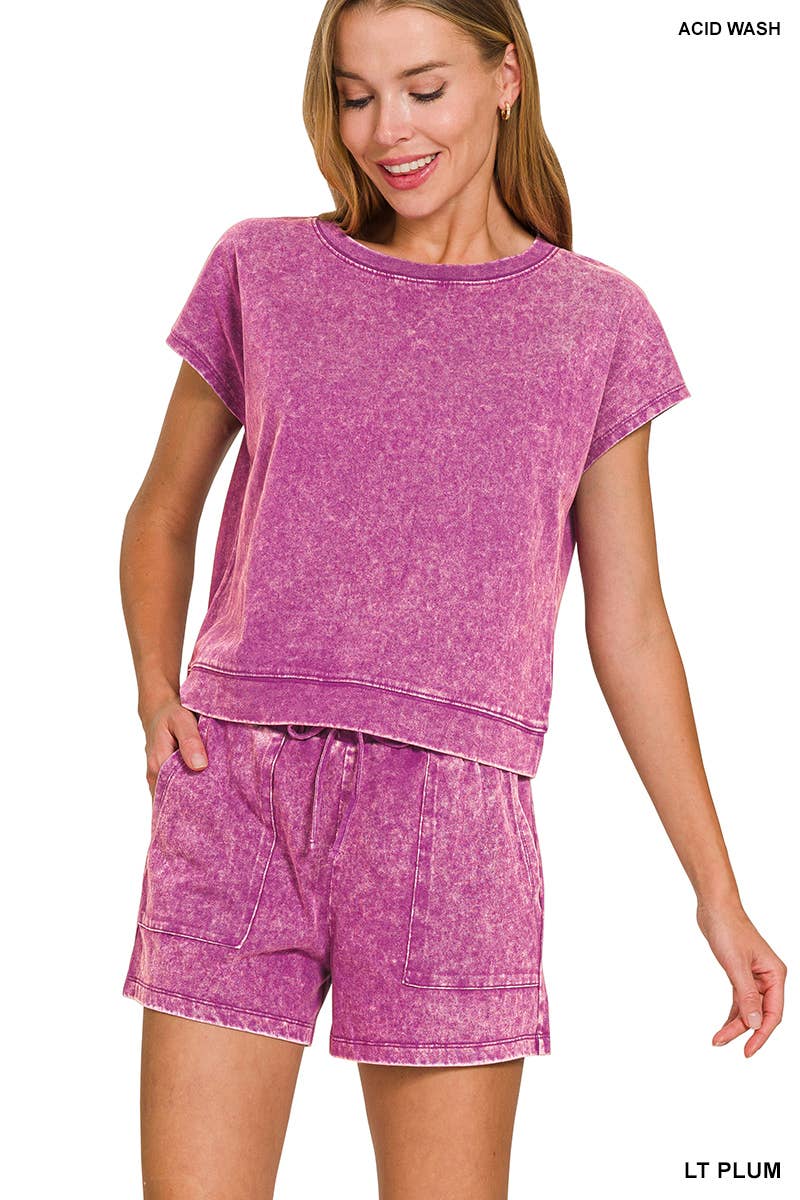 42POPS - Wholesale Lounge Set - Women's - '.._ Premium Cotton Washed Sleeveless Top & Shorts Set6