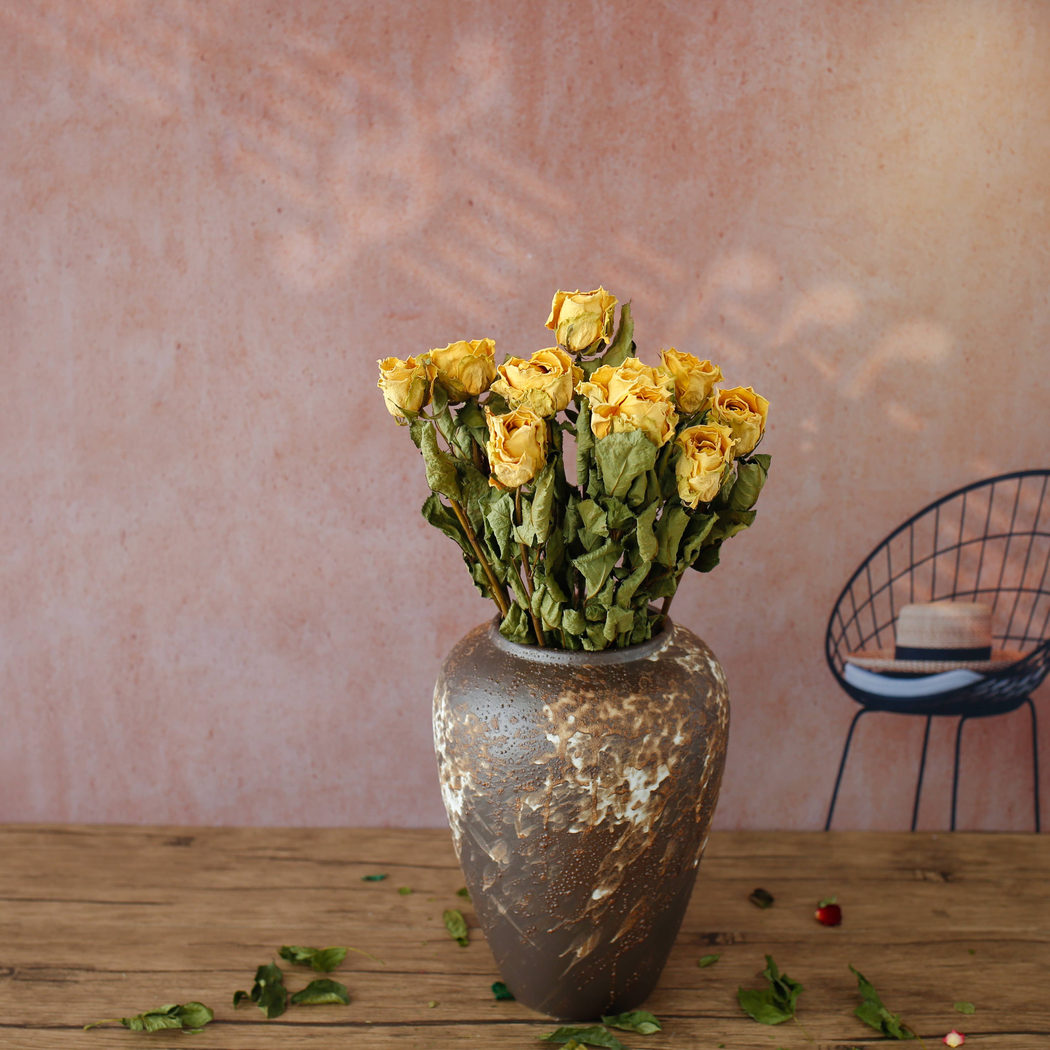 Floral Fields - Venta al por mayor Flores secas/prensadas - Rosas secas de ramo en varios colores, 10 tallos, 45 cm2