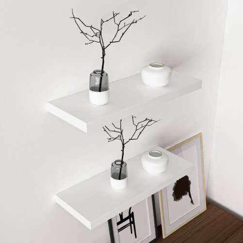 benjashop – wholesale Wall-mounted shelf – 2-Piece Wall Shelf with Hidden Holder 60 cm - M.White3