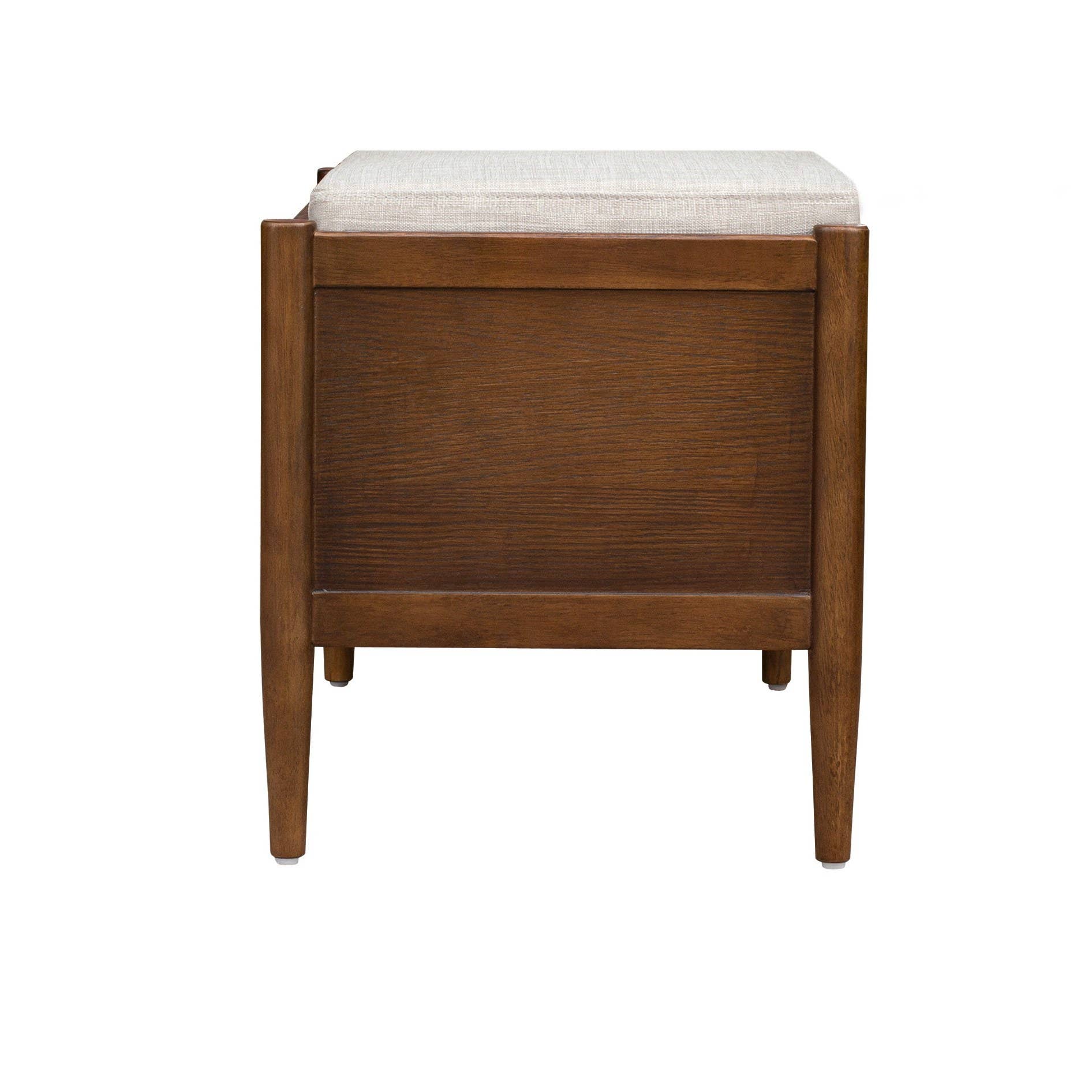 Olliix - Wholesale Bench - Accent Bench with Storage and Upholstered Cushion, Walnut4