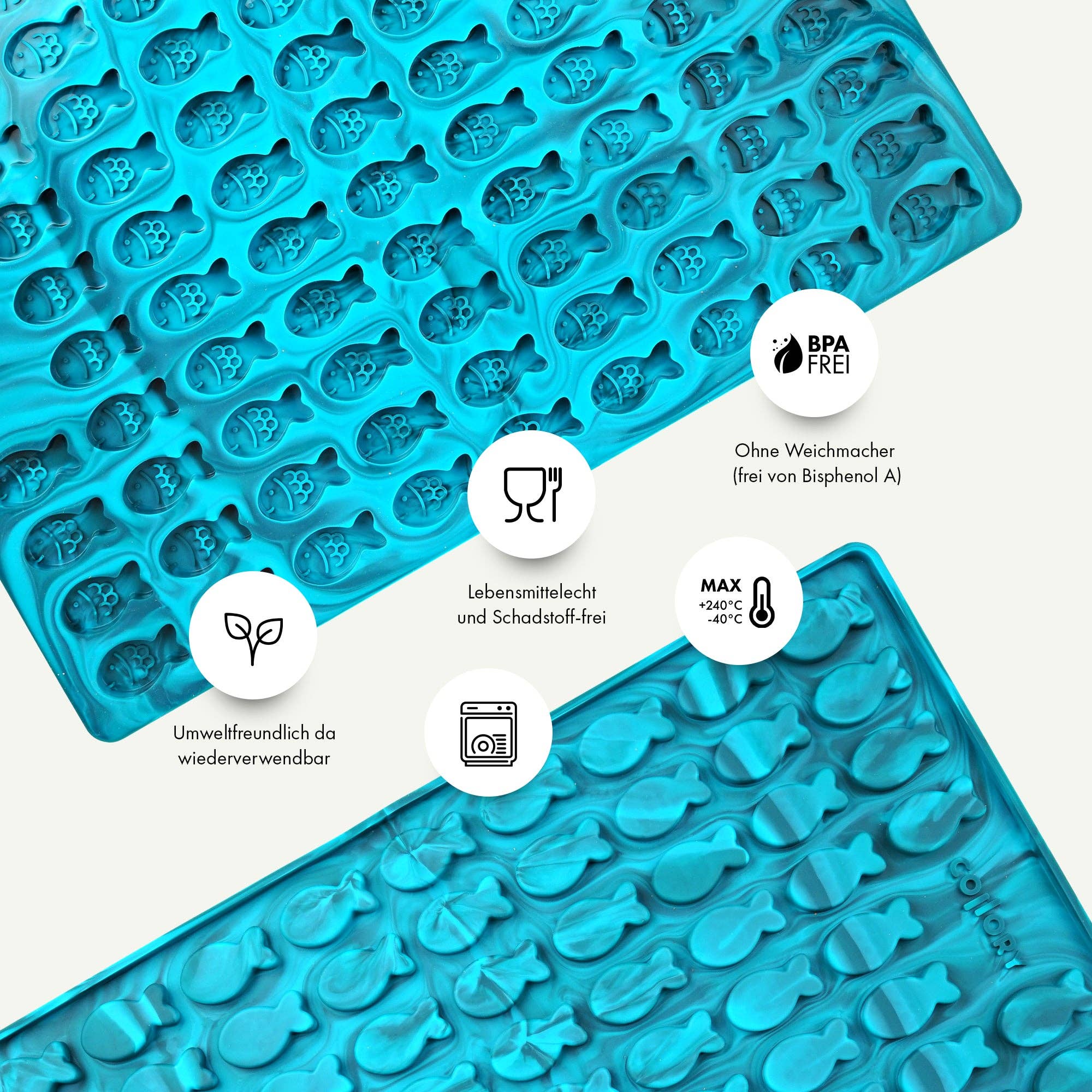 Collory - Wholesale Voedermat - Hond - Visvormige bakmatten voor hondenkoekjes (mini en medium)12