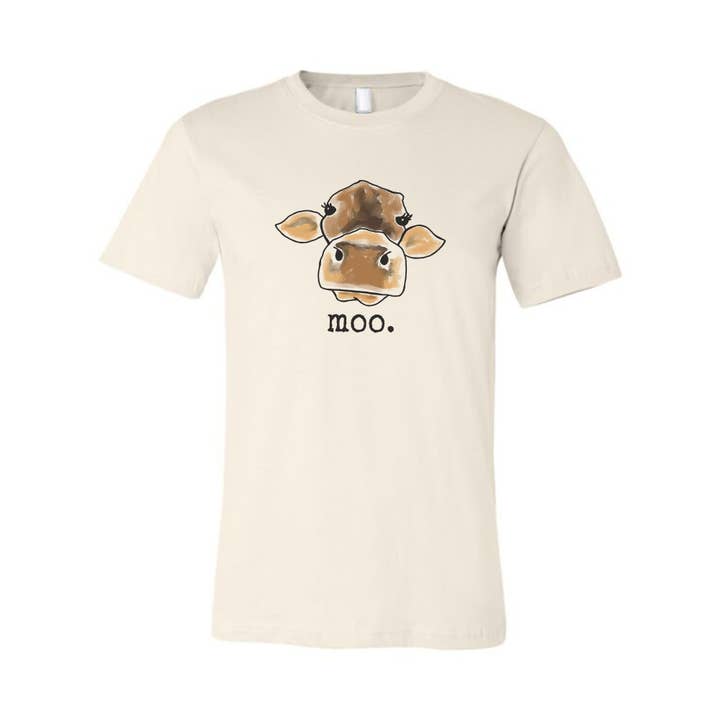 Barefoot Baby - Wholesale Mommy & Me Sets - MOO ADULT Unisex Country Western Outdoor Cow T-Shirt
