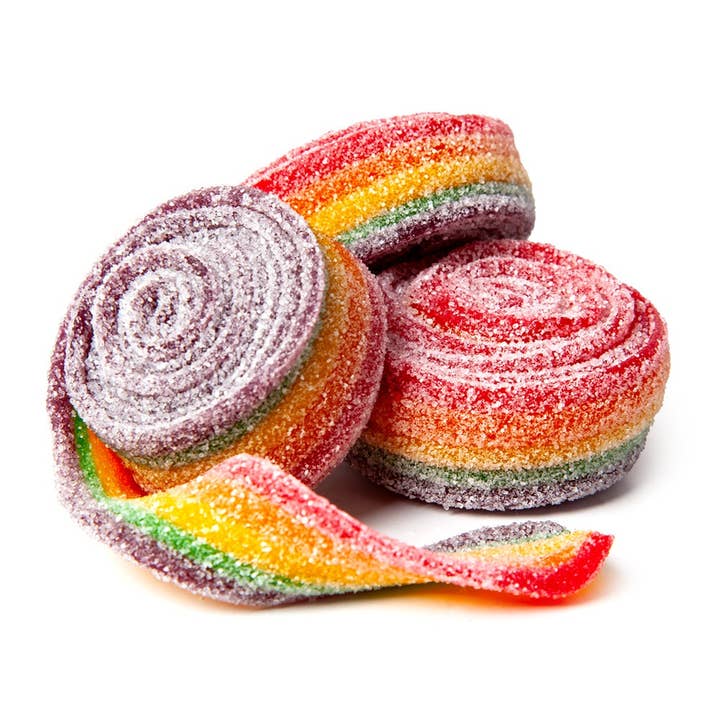 Long Island Candy Factory - Wholesale Gummy - Clever Rainbow Sour Belt Rolls Candy Unwrapped 3.3 lb
