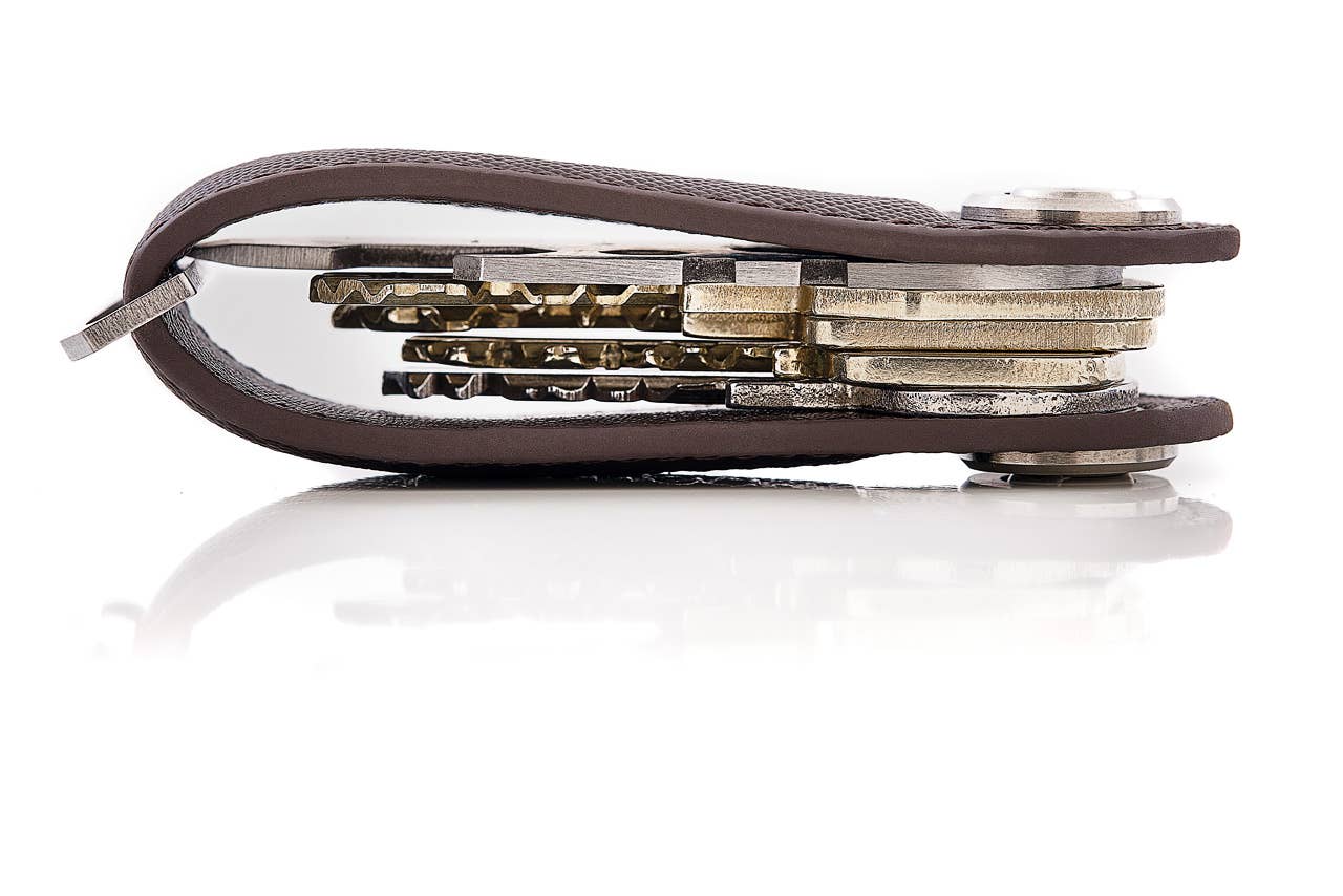 LEANSCHI – Engroshandel Nøglering - Unisex – Smart NØGLERING "KEY-ONE" i Safiano-læder4