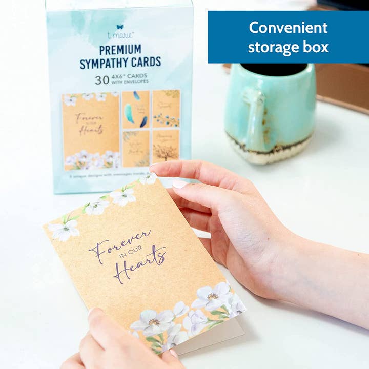T Marie - Wholesale Sympathy Card - Set of 30 4x6” 30 Sympathy Cards with Envelopes5