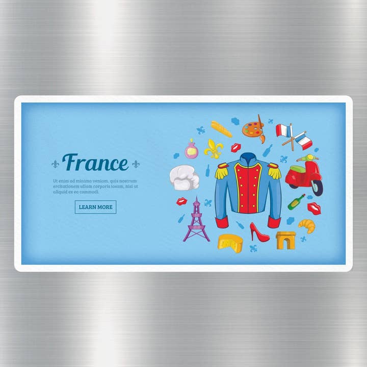 Frankrig Rejse Sticker for engroshandel hos GraffMerch.com