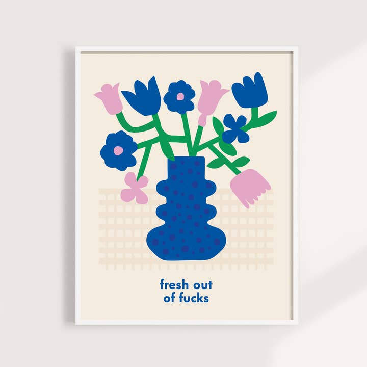 Net Uit Fucks Print - Illustratie van bloemenvaas voor wholesale door Kuku Studio