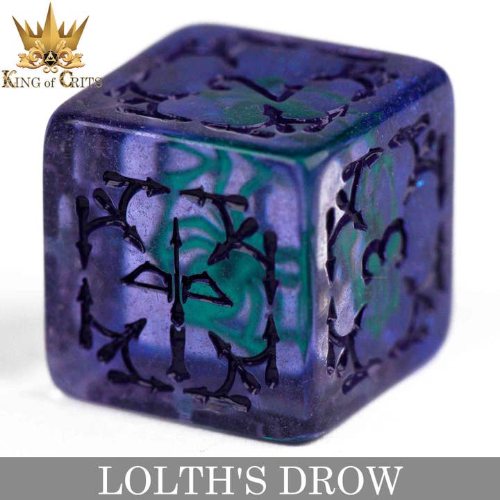 DNDDICE.COM - Wholesale Dice - Lolth's Drow - 11 Dice Set8