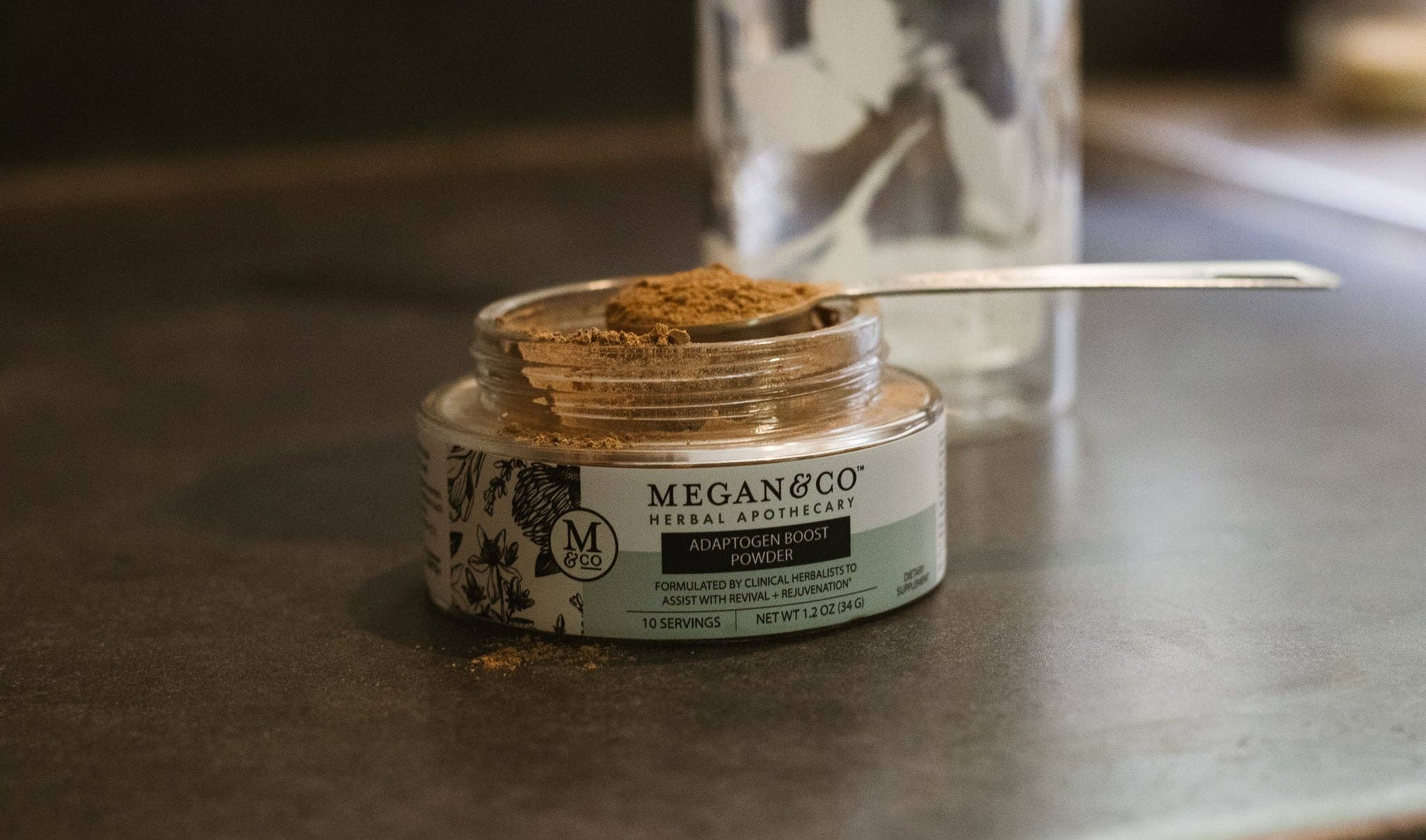 MEGAN & CO. Herbal Apothecary - Wholesale Powdered Health Drink - Adaptogen Boost Herbal Powder (34g) – De-Stress + Wellness2