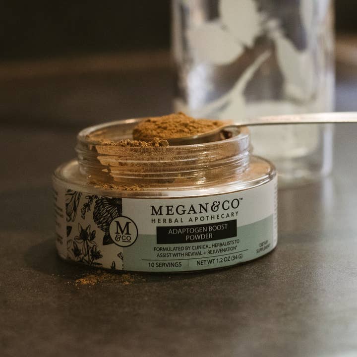 MEGAN & CO. Herbal Apothecary - Wholesale Powdered Health Drink - Adaptogen Boost Herbal Powder (34g) – De-Stress + Wellness2