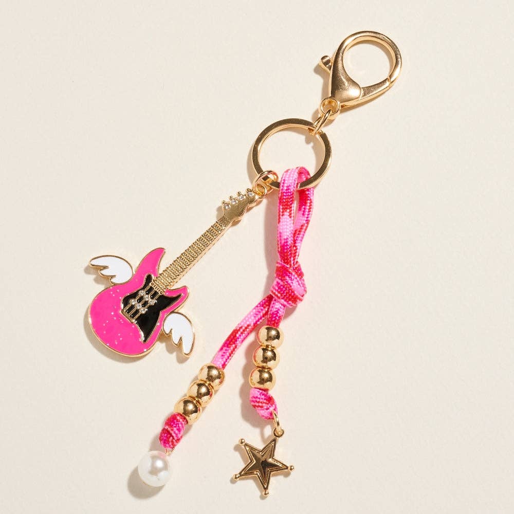 Designature New York - Wholesale Keychain - Women's - Rock N Roll Electric Guitar Star Keychain BagCharm3