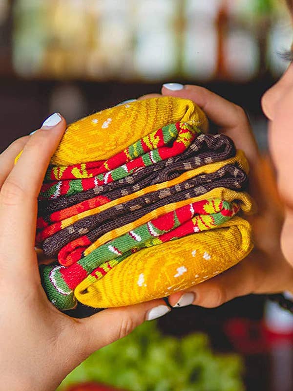 Foodie - Hamburger Socks 3 Pairs and other Purchase Wholesale sock it up. Free Returns & Net 60 Terms on Faire trending on Faire.