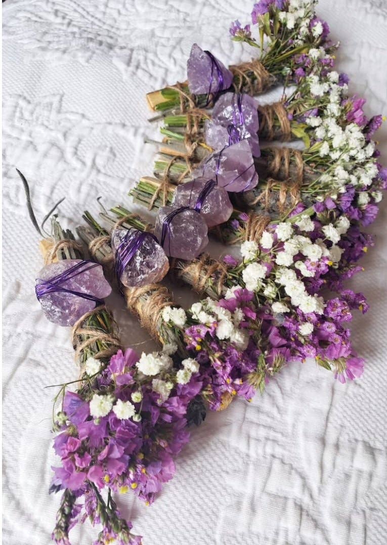 CharlieHaze - Wholesale Smudge Stick - Amethyst, Lavender and Palo Santo Smudge Stick2